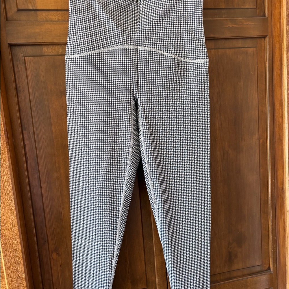 SPANX Navy Blue & White Booty Boost Houndstooth High-Waist Leggings